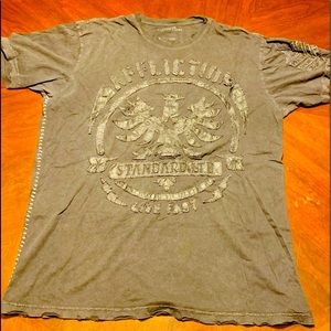Affliction shirt style is black shirt came faded